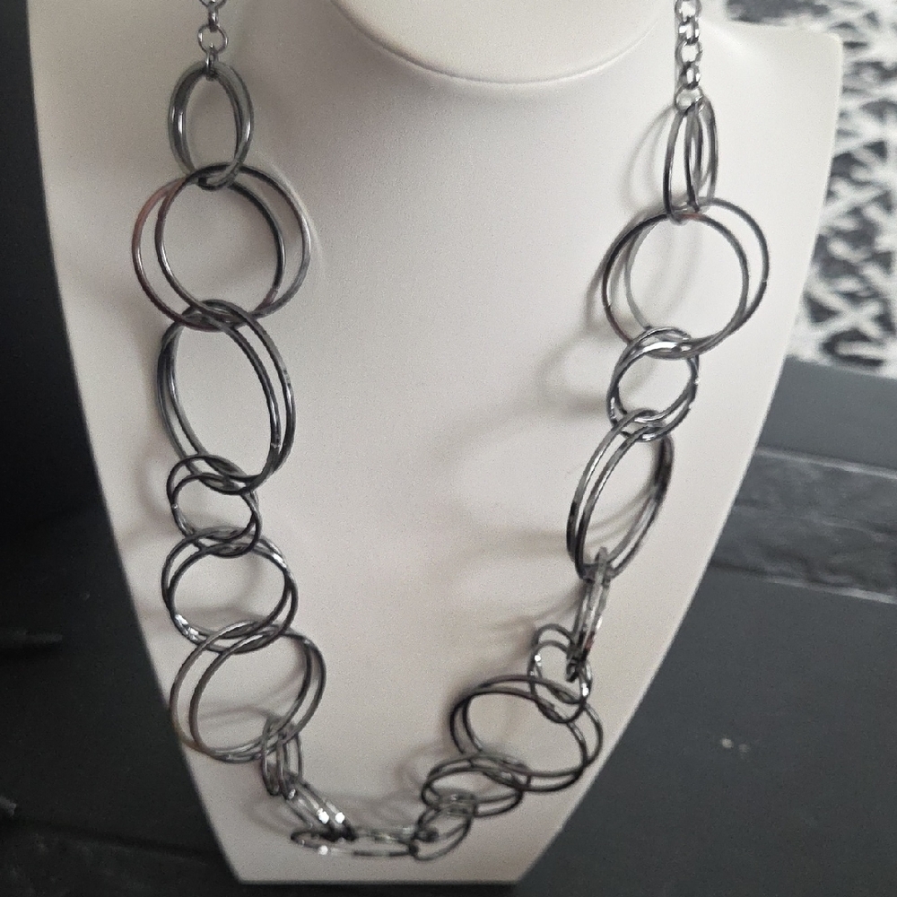 Paparazzi Gunmetal Statement Chain Link Necklace And Bracelet NWT - Picture 6 of 7